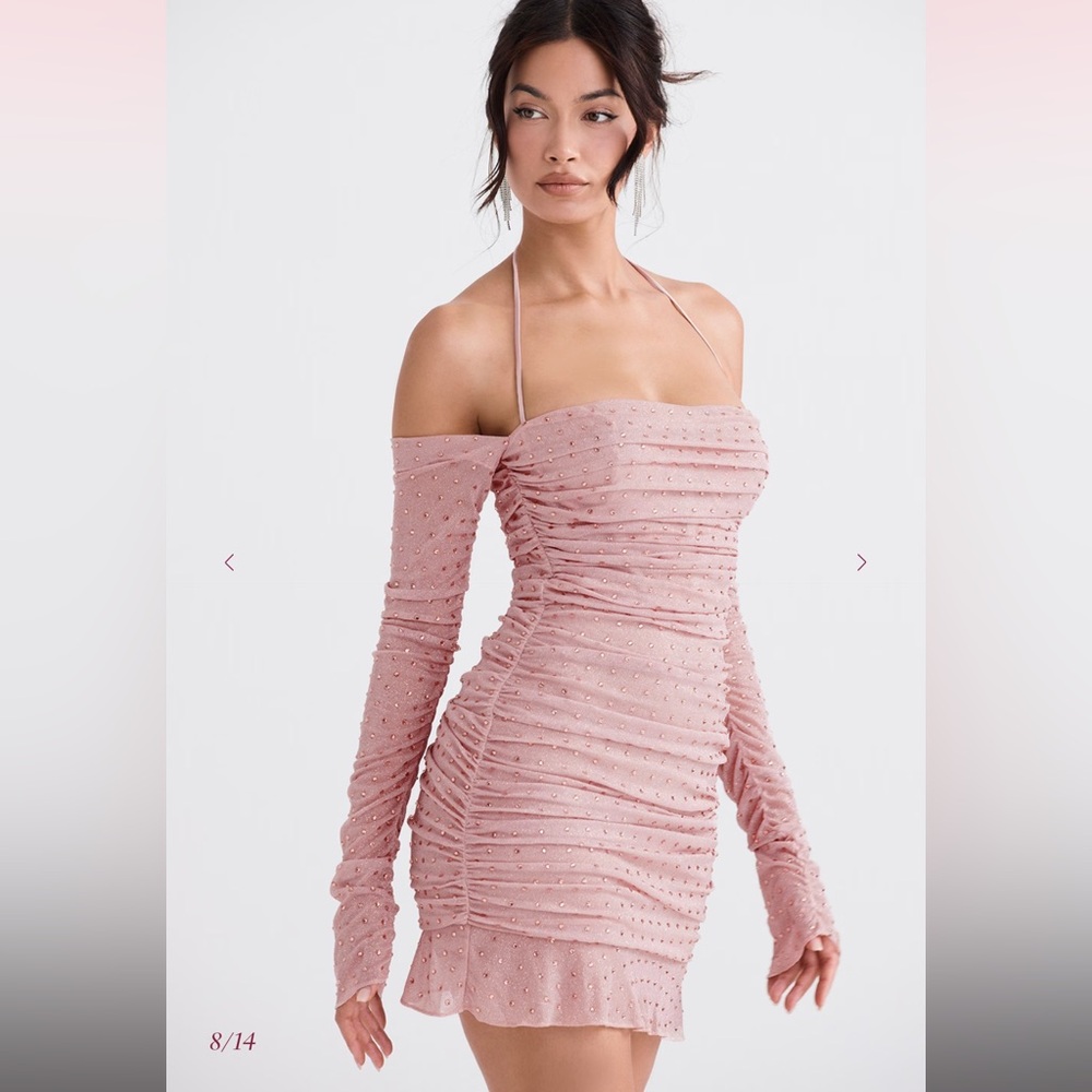 House of CB Estella Soft Pink Crystallized Dress